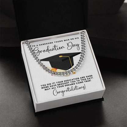 Graduation Gift Necklace  Graduation Gift For Him  College Graduation  High School  Senior Graduation  Class Of 2022 Cuban Link Chain
