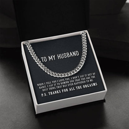 To My Husband Cuban Link Chain