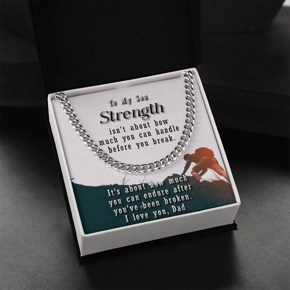 To My Son Cuban Link Chain