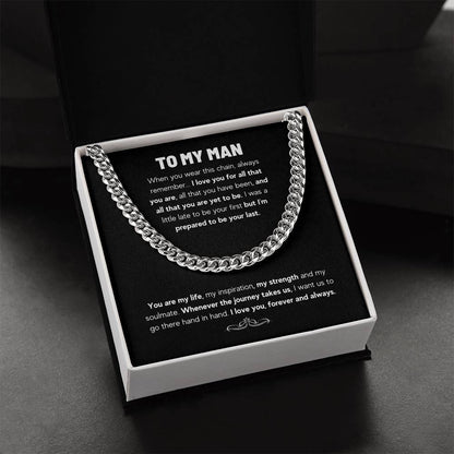 To My Man Chain Gift Set Cuban Link Chain