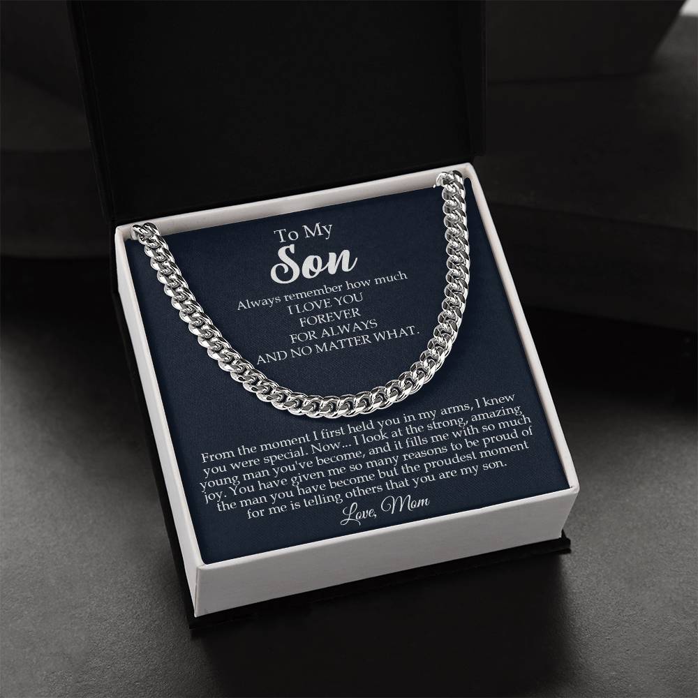 To My Son Cuban Chain Necklace Son Gifts From Mom Mother To Son Sentimental Gifts Gifts For Son Birthday Unique Gifts Cuban Link Chain