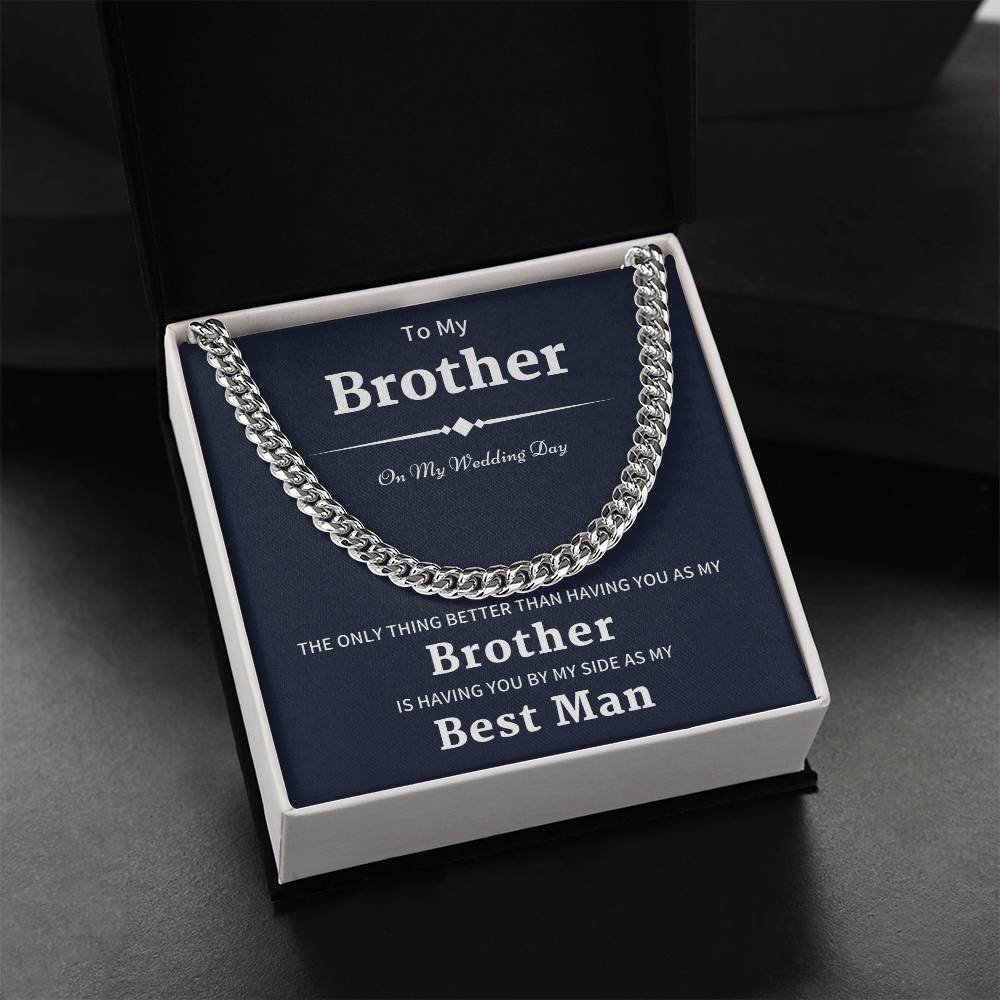 Best Man Gift Wedding Gift For Brother Brother Best Man Gift Best Man Gifts Ideas For Brother Groomsman Wedding Gift F Cuban Link Chain