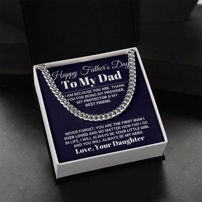 My Hero Father's Day Necklace Cuban Link Chain