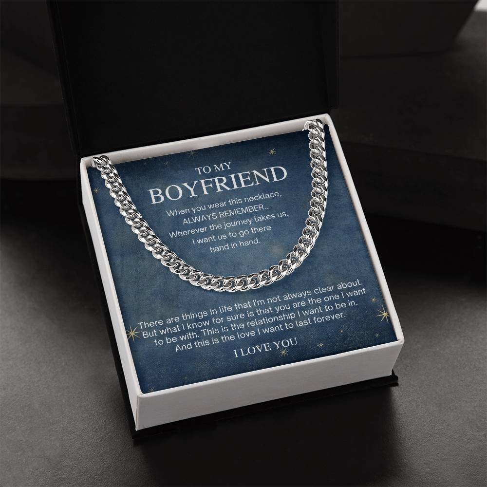 To My Boyfriend Starry Night Cuban Chain Necklace Cuban Link Chain