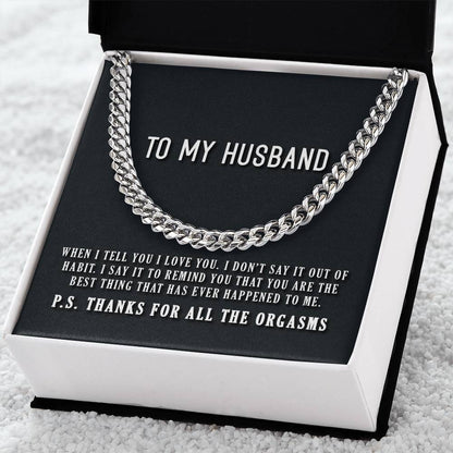 To My Husband Cuban Link Chain