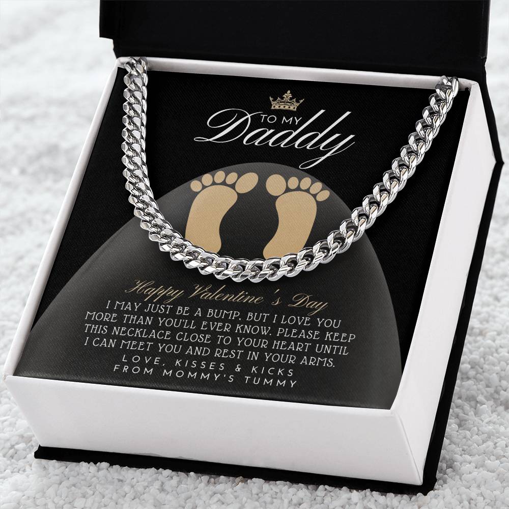 New Dad Valentines Gift Valentine Gift For New Dad From Bump To Daddy New Daddy Gift Daddy To Be Gift To My Daddy From Cuban Link Chain