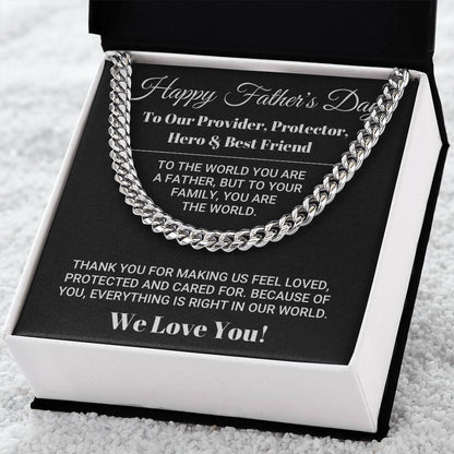Our Dad Our World Father's Day Gift Cuban Link Chain