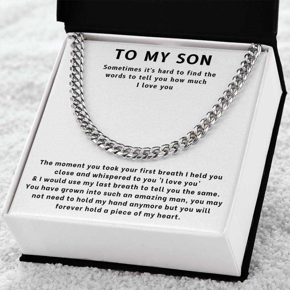 To My Son Necklace - Cuban Link Chain