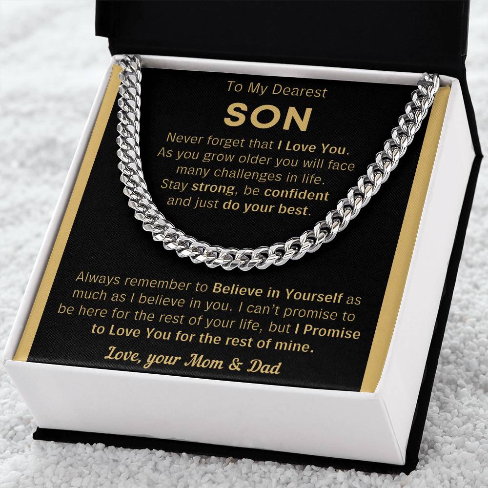 To My Son Just Do Your Best - Cuban Link Chain - Clmd10