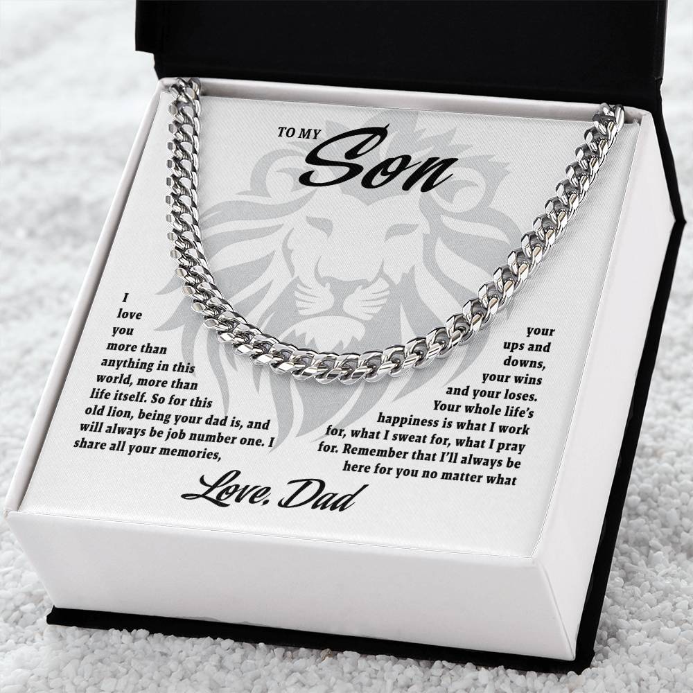 To My Son - Love Dad Cuban Link Chain