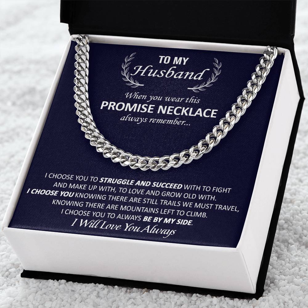 Gift For Husband - Promise - Cuban Link Valentine's Day Birthday Gift Anniversary Gift Gift For Boyfriend Gift For Hus Cuban Link Chain