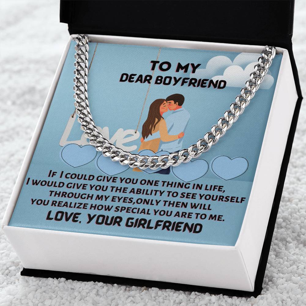 To My Dear Boyfriend Cuban Link Chain