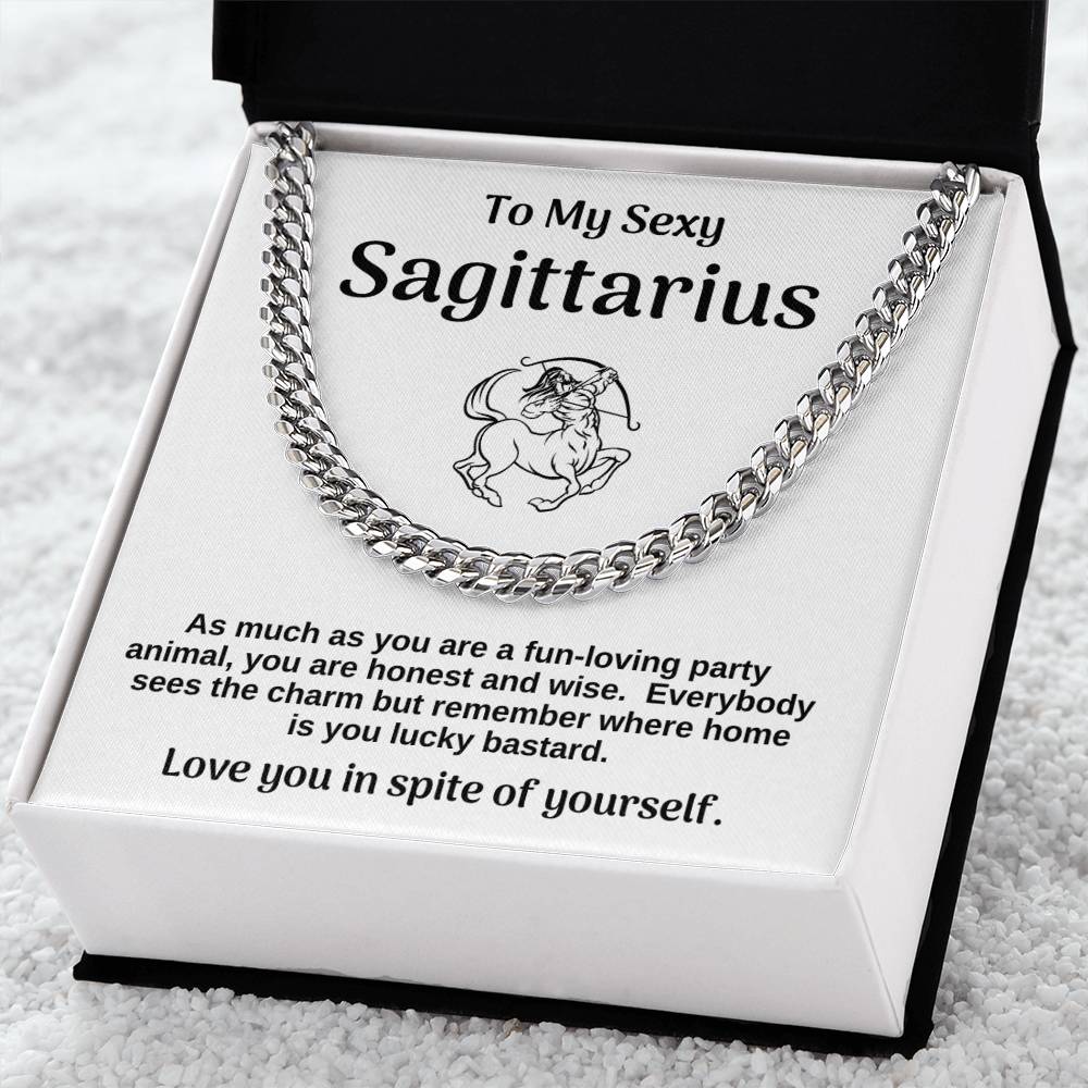 To Sexy Sagittarius Cuban Chain Necklace Gift For Husband Cuban Link Chain