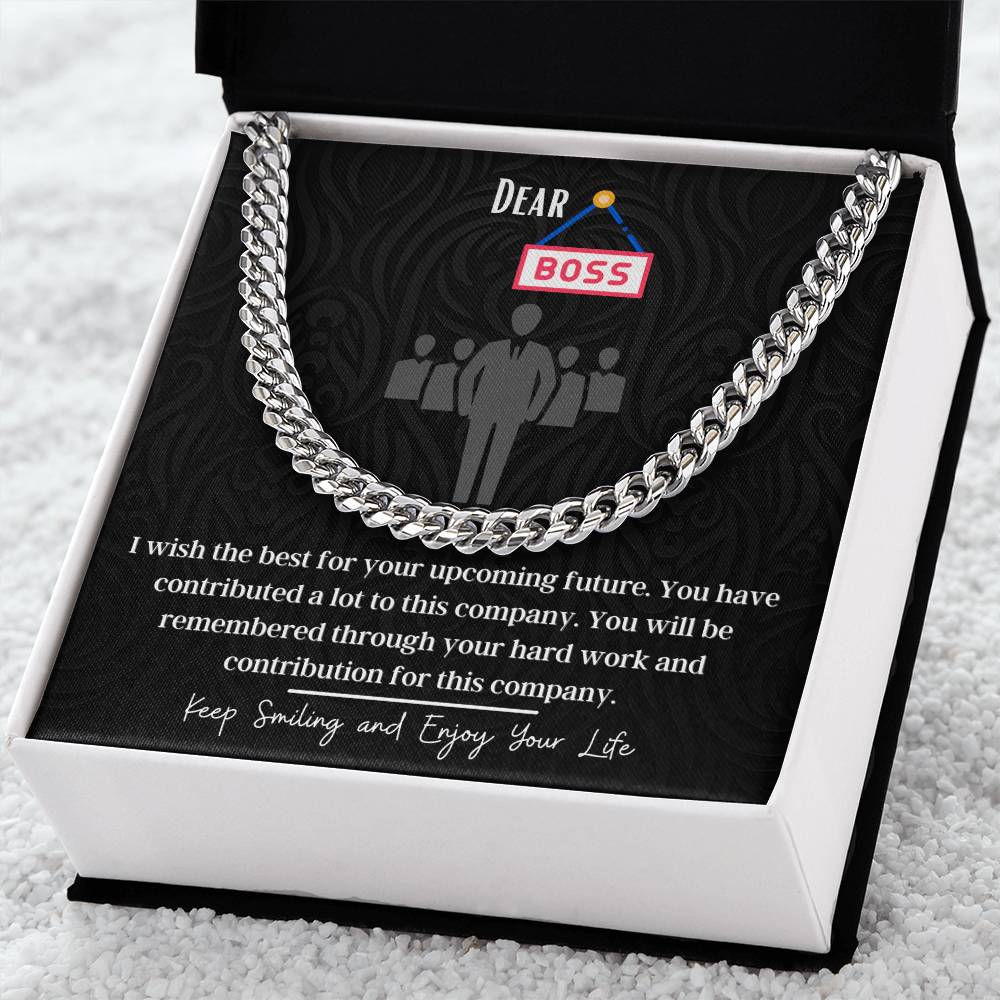 Retirement Gifts For Boss Cuban Link Chain Necklace Retirement Wishes And Gift For Boss
