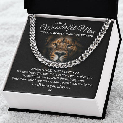 My Wonderful Man - Perfect Gift For Him Cuban Link Chain