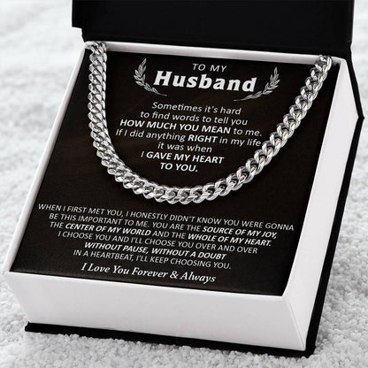 Gift For Husband - Words - Cuban Cuban Link Chain