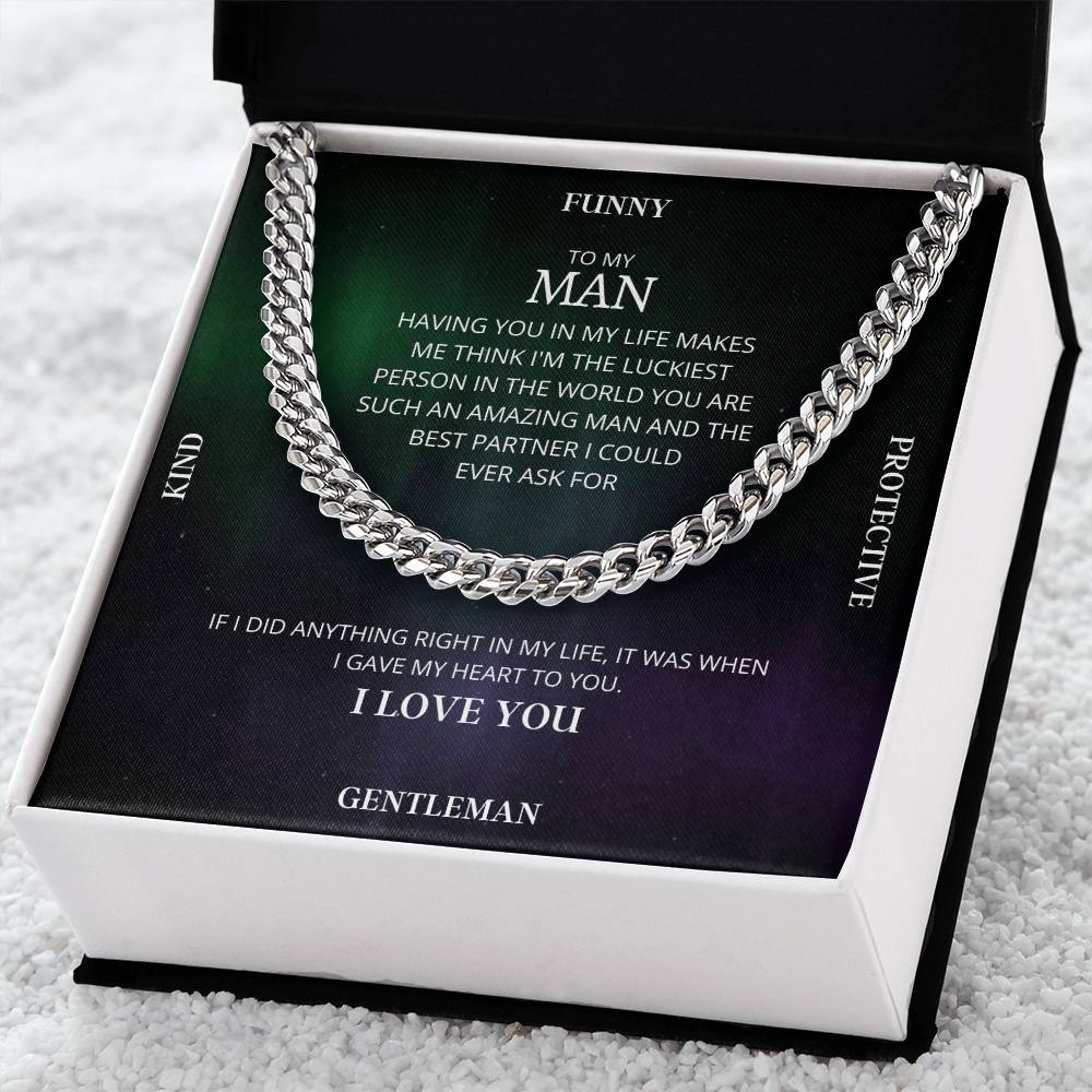 I Gave My Heart To You Cuban Link Chain Necklace Aurora Original