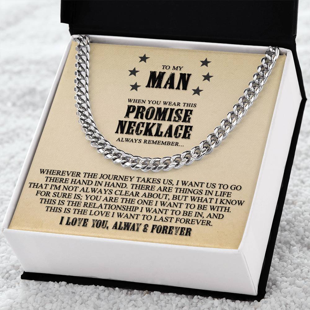 Promise Necklace Cuban Link Chain