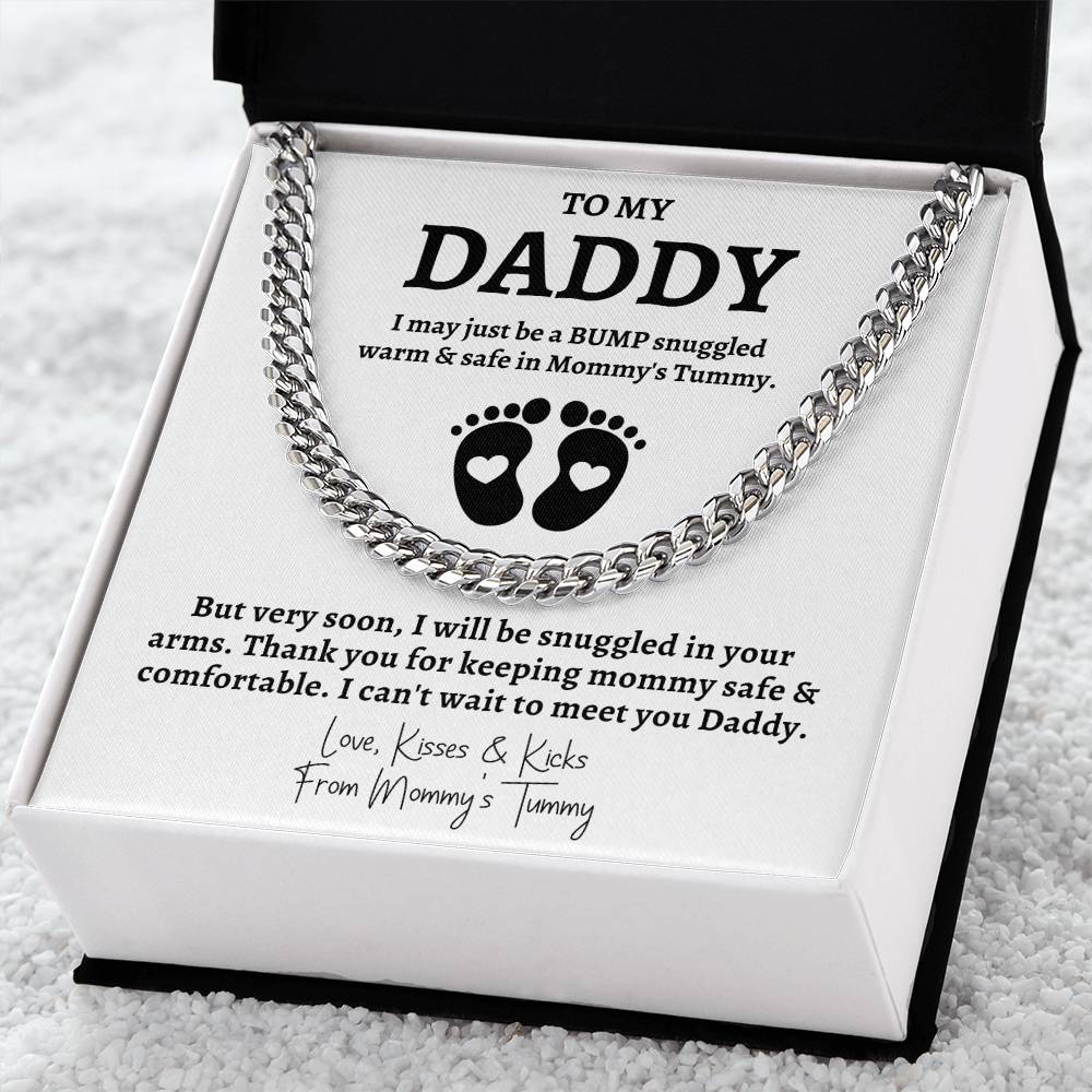 New Dad Father'S Day Gift First Time New Dad Gift New Daddy Gift From Bump Daddy To Be Cuban Chain Gift From Baby Cuban Link Chain