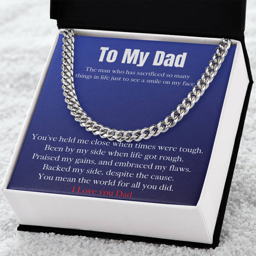 To My Dad Cuban Link Chain
