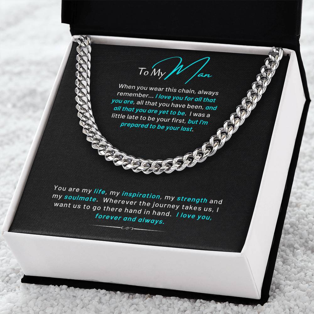 To My Main Cuban Chain Necklace With For All That You Are Message Card Cuban Link Chain