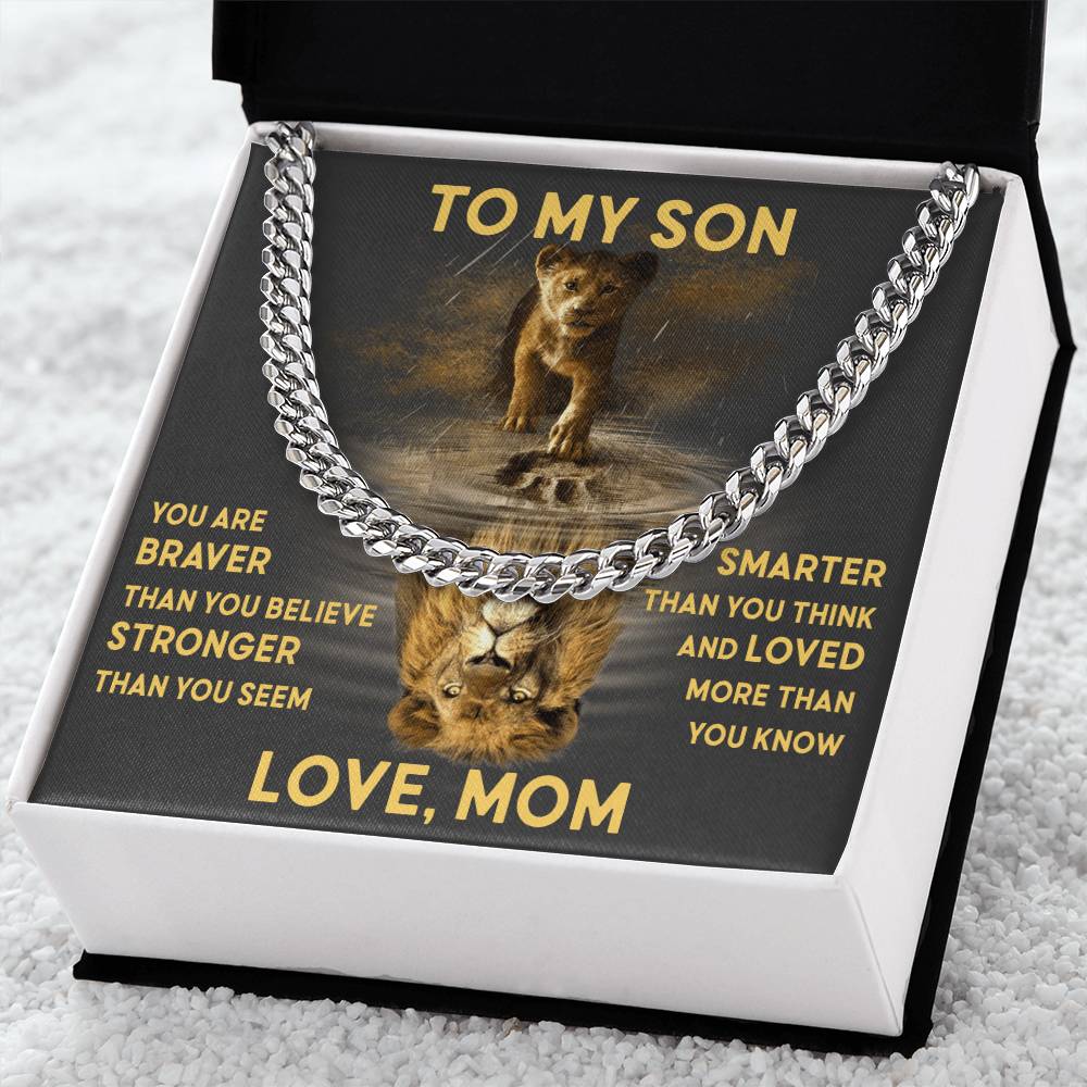 To My Son - Love Mom Cuban Link Chain