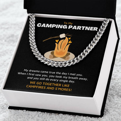 To My Camping Partner - Chain Necklace Cuban Link Chain