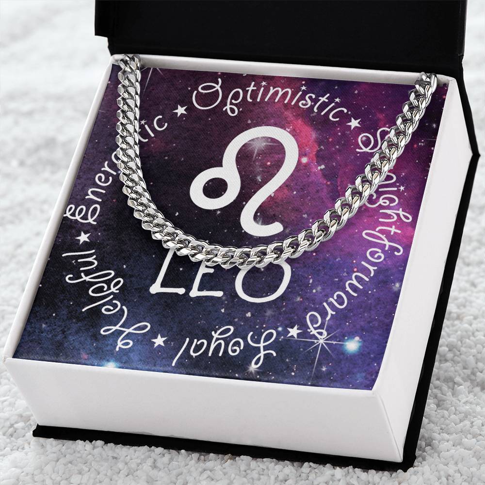 Cuban Link Chain Necklace - Leo Theme