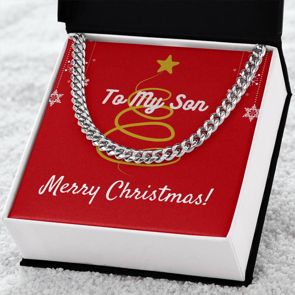 To My Son Merry Christmas Cuban Link Chain