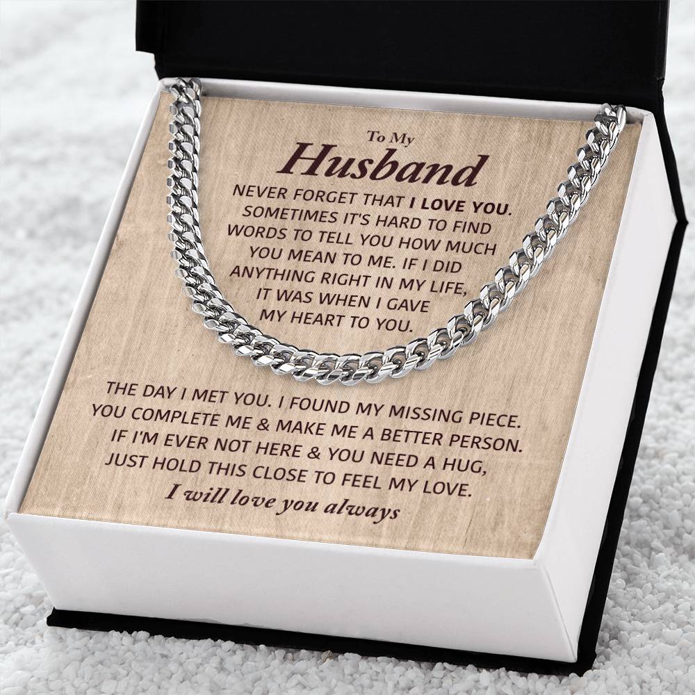 Perfect Gift For Husband Cuban Link Chain
