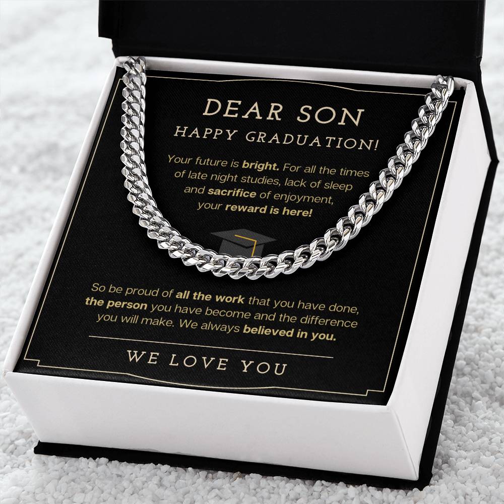 Happy Graduation Gift For Son Cuban Link Chain