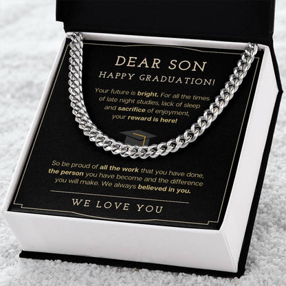 Happy Graduation Gift For Son Cuban Link Chain