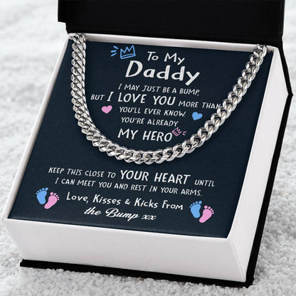 New Dad Gift From Wife Dear Daddy Cuban Link Chain Necklace Gifts For First Time Dads Daddy To Be Gift