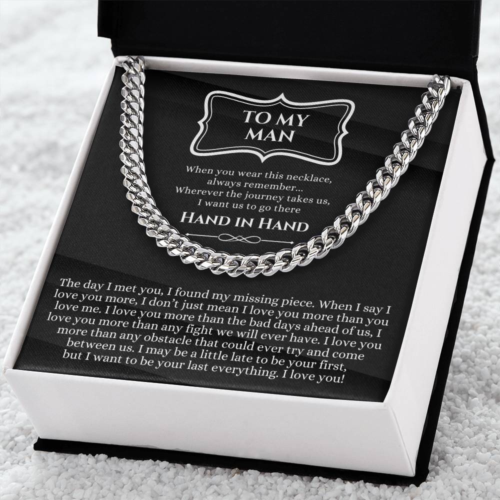 Valentines Day Gift For Him Chain Necklace Gift For Him Promise Necklace Gift To My Man Birthday Gift For Boyfriend An Cuban Link Chain