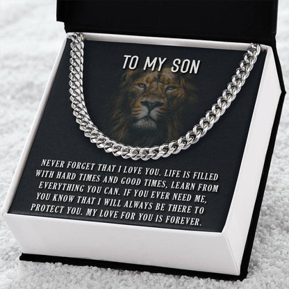 To My Son Cuban Link Chain