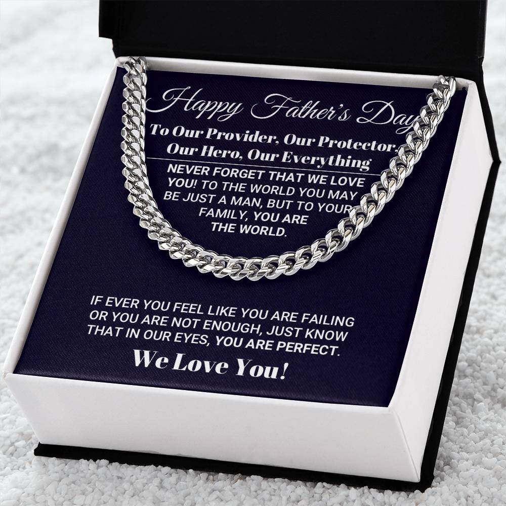 Our Everything Father's Day Necklace Cuban Link Chain