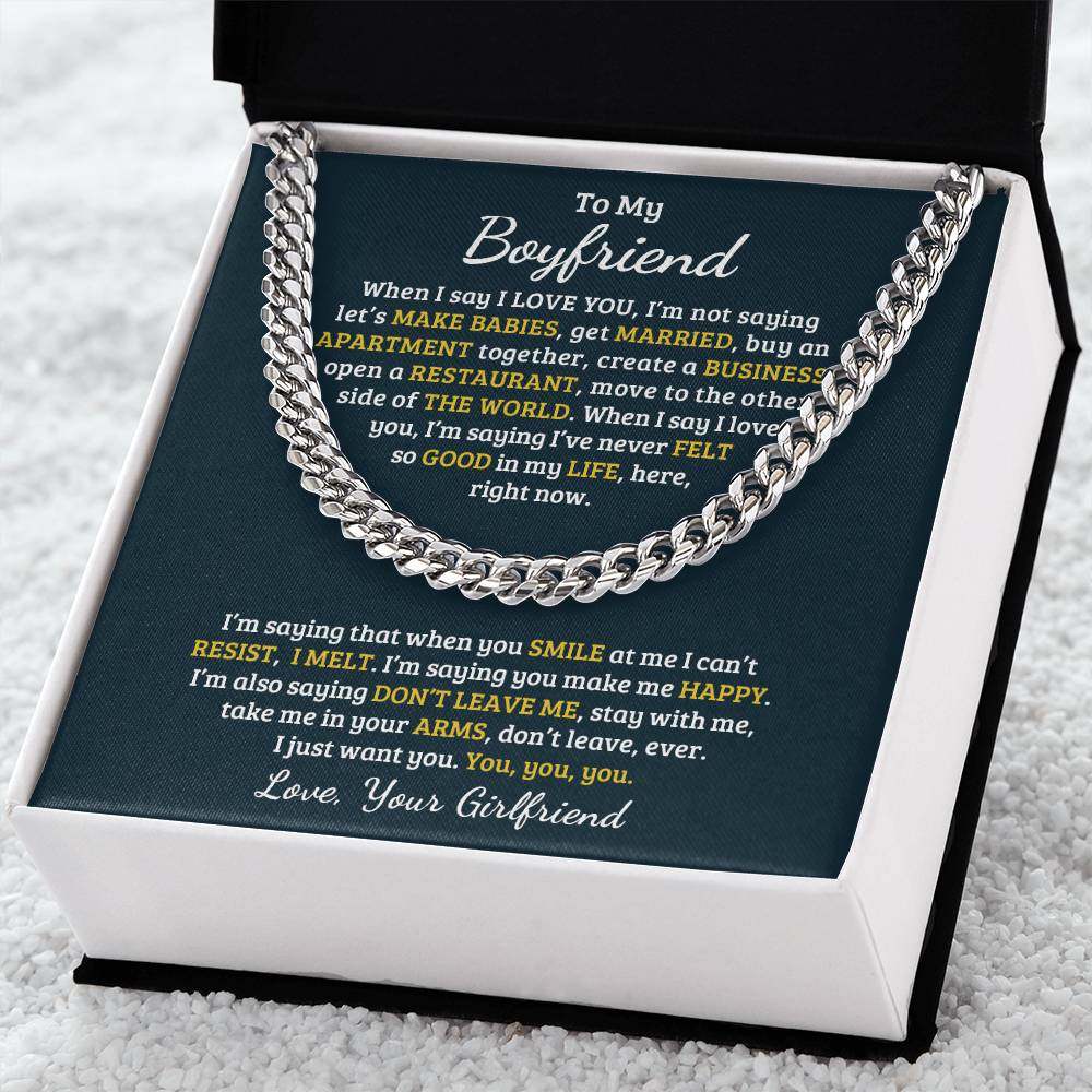 Valentine's Day Gift For Boyfriend Cuban Link Chain