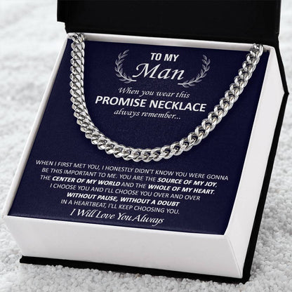 Gift For Your Man - My Joy - Cuban Link Valentine's Day Birthday Gift Anniversary Gift Gift For Boyfriend Gift For Hus Cuban Link Chain