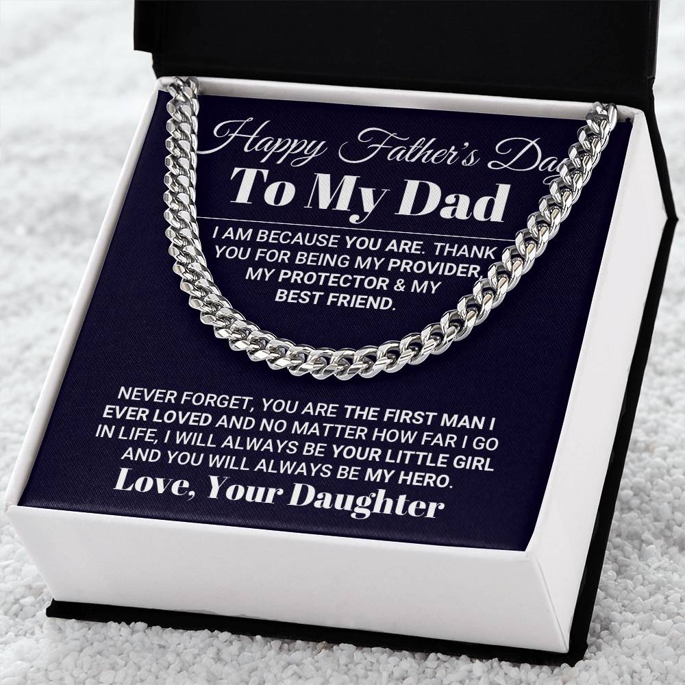 My Hero Father's Day Necklace Cuban Link Chain