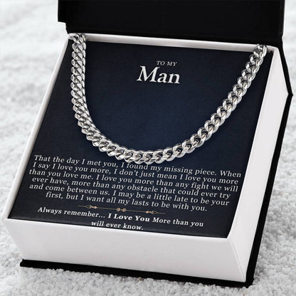 To My Man Cuban Link Chain