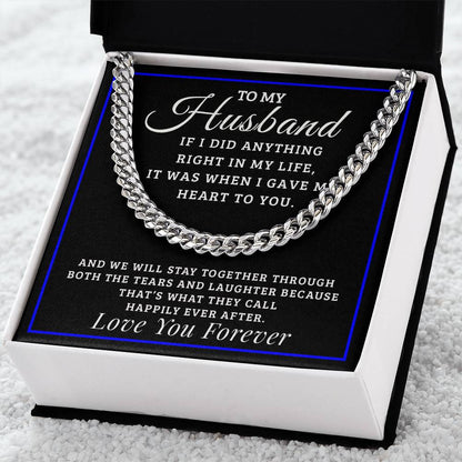 Happily Ever After Gift For Husband Cuban Link Chain