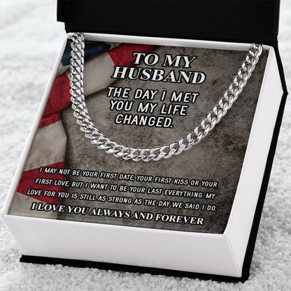 Husband Fathers Day Gift Silver Cuban Link Chain For Men Husband Birthday Gift Anniversary Gift For Husband From Wife