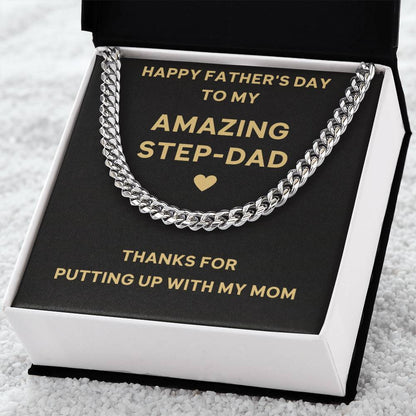 Happy Father's Day To My Step Dad Cuban Link Chain