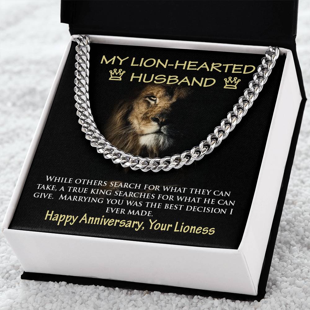Cuban Link Chain Necklace Gift For Lion Husband King