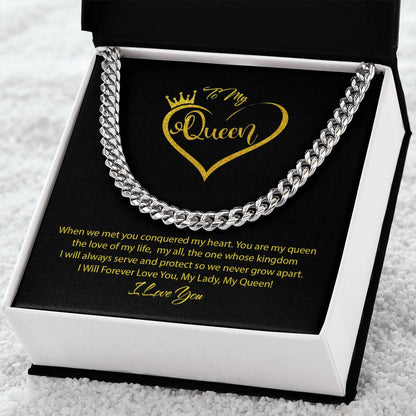 Cuban Link Chain Necklace For A Queen