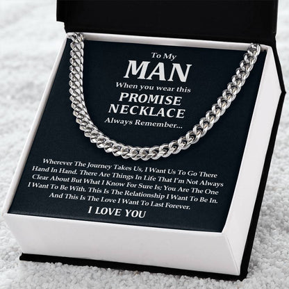 To My Man  Cuban Link Chain Necklace