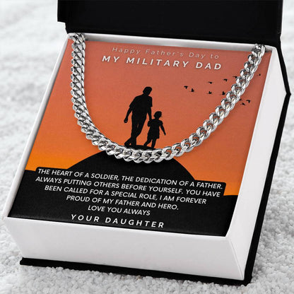 Military Dad - Cuban Link Chain Oreo + Lux Box + Length Extension