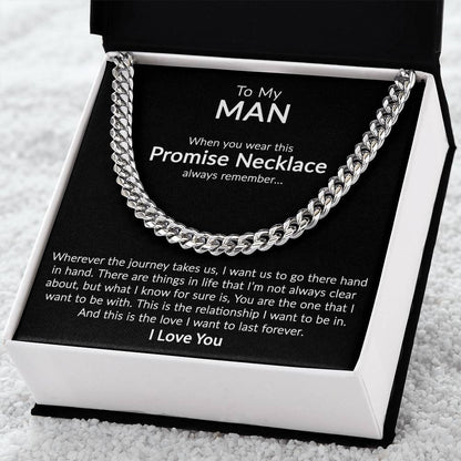 To My Man - Promise Necklace Cuban Link Chain