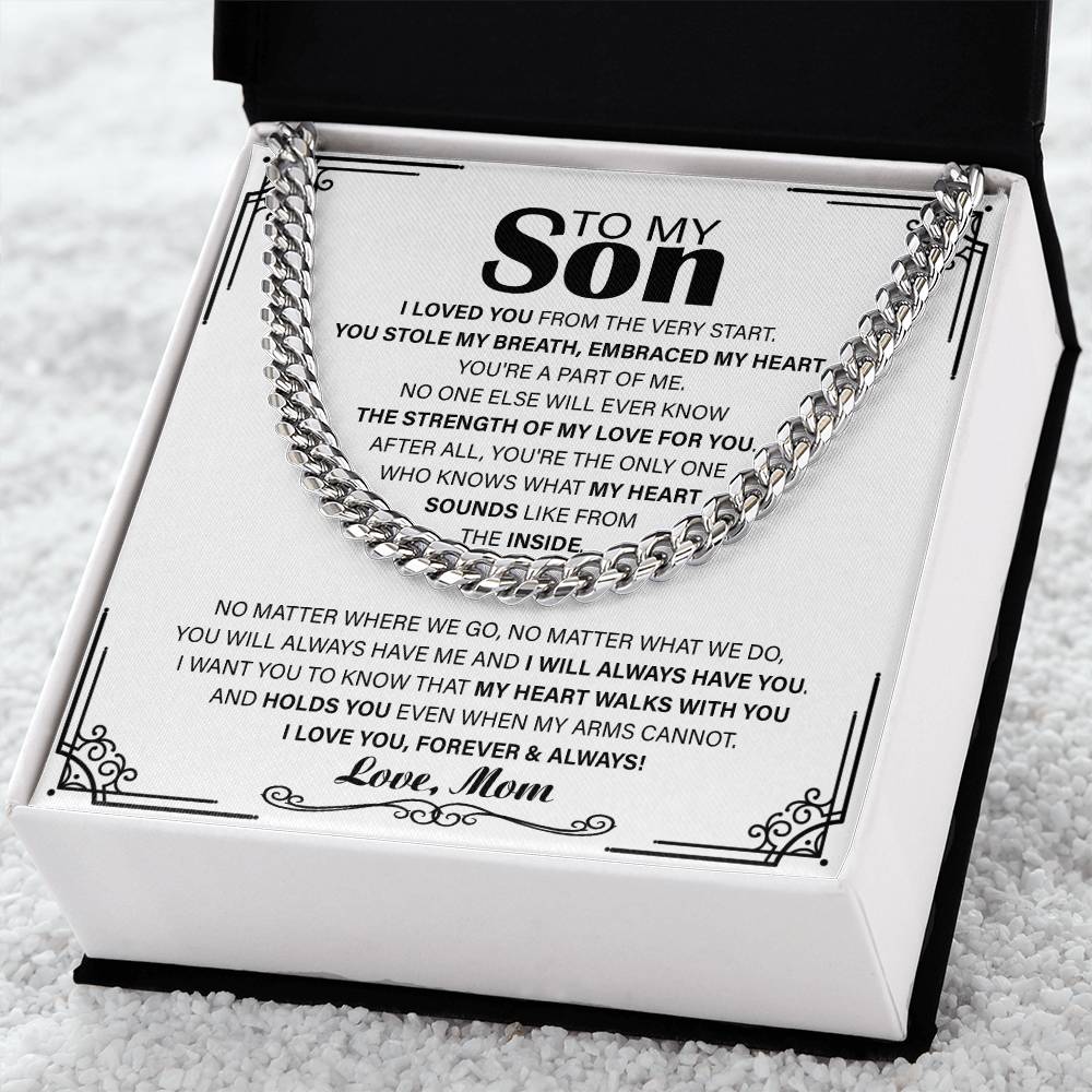 To My Son Chain Necklace Gift For Son From Mom Mother To Son Jewelry Gift Cuban Chain Necklace For Men Son Birthday Gr Cuban Link Chain