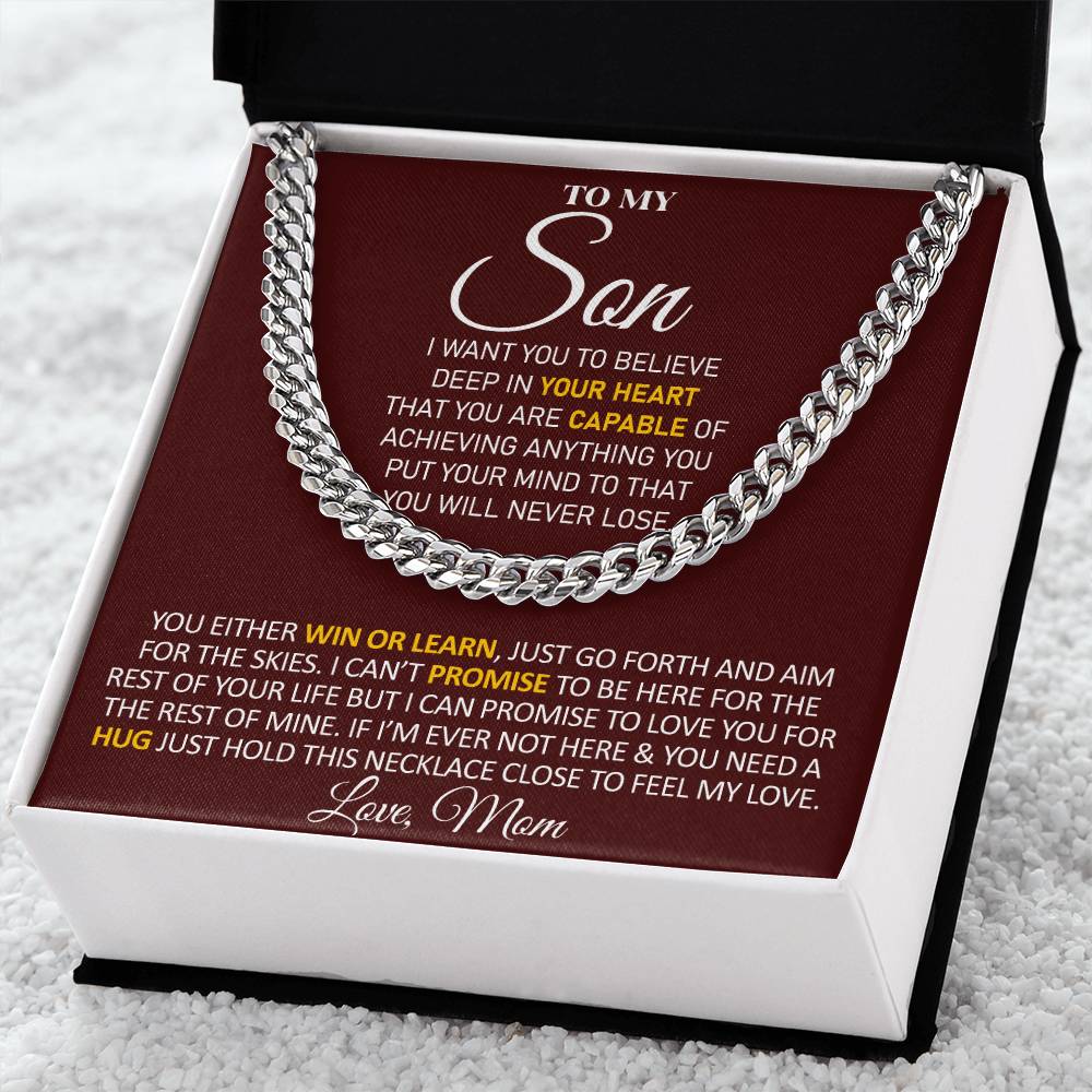 To My Son - Feel My Love From Mom - Cuban Link Chain